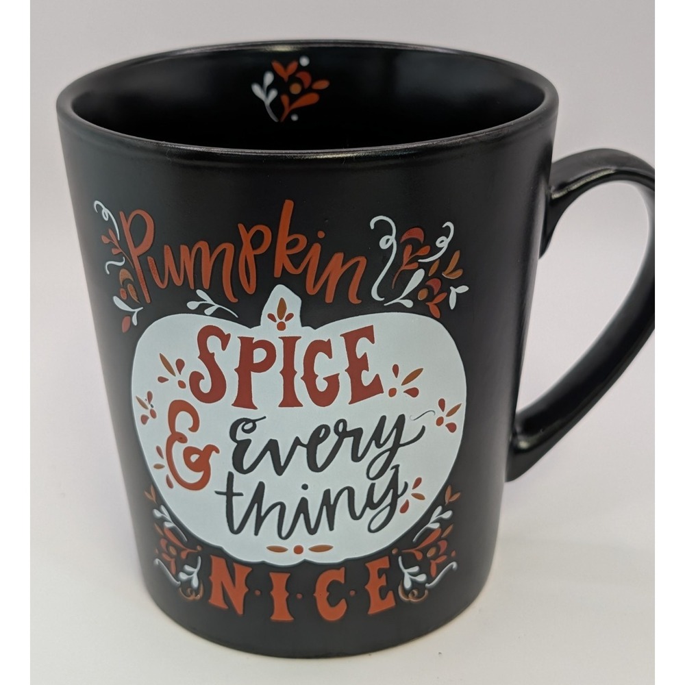 Prima Design "Pumpkin Spice & Everything Nice" Black Coffee/Hot Cocoa Mug 20 oz